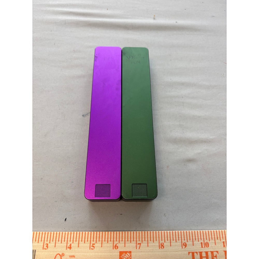 Ikigai Cases Aluminum Weekly Pill Organizer Set Purple Green Magnetic 7 Day 2pk
